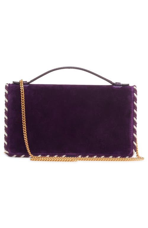Valentino Garavani Vlogo Signature Velvet Wallet On A Chain
