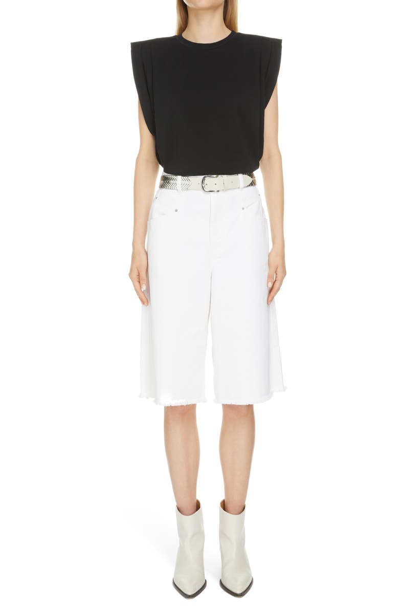 Isabel Marant Natalina High Waist Long Denim Shorts, Alternate, color,