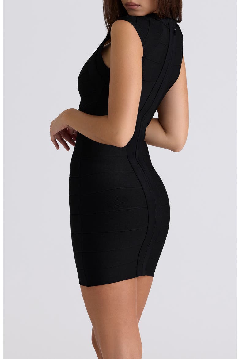 The Icon Bandage Minidress, Alternate, color, BLACK
