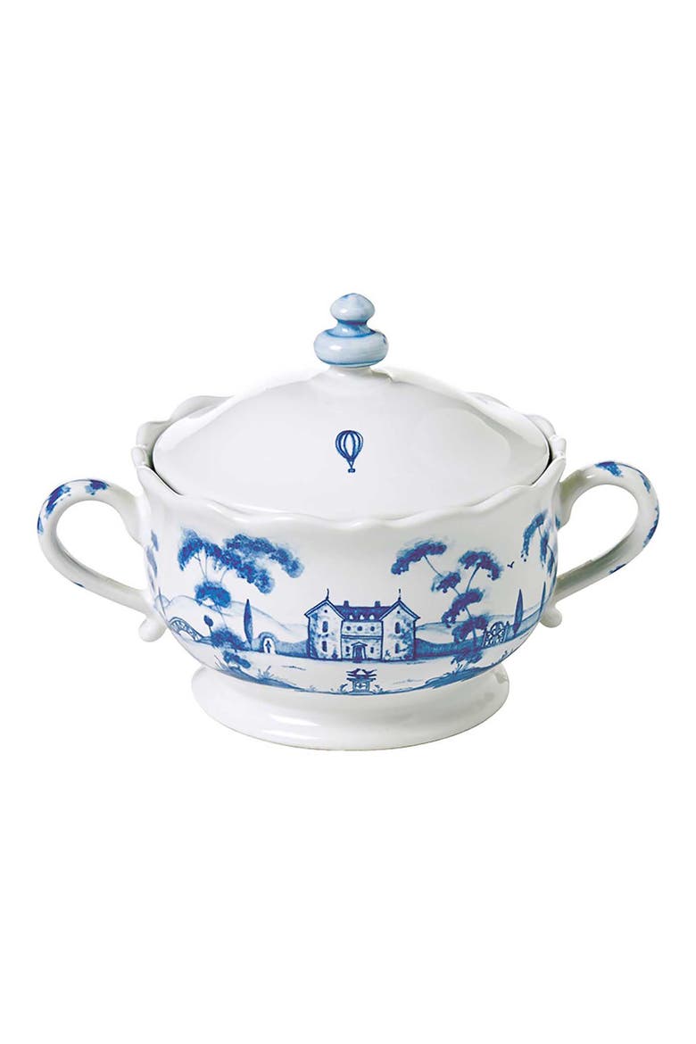 Country Estate Sugar Bowl with Lid, Main, color, DELFT BLUE