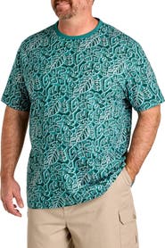 Harbor Bay by DXL Big & Tall Moisture-Wicking Leaf Print T-Shirt V3
