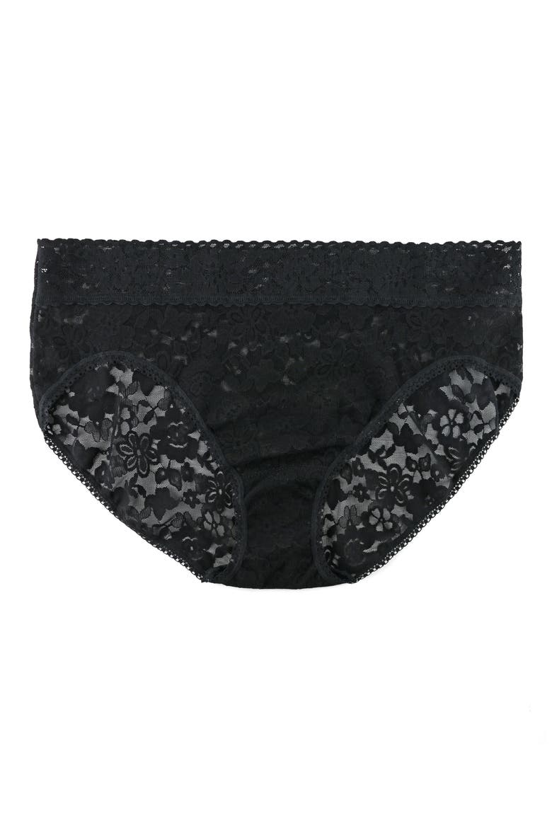 Daily Lace French Briefs, Alternate, color, BLACK