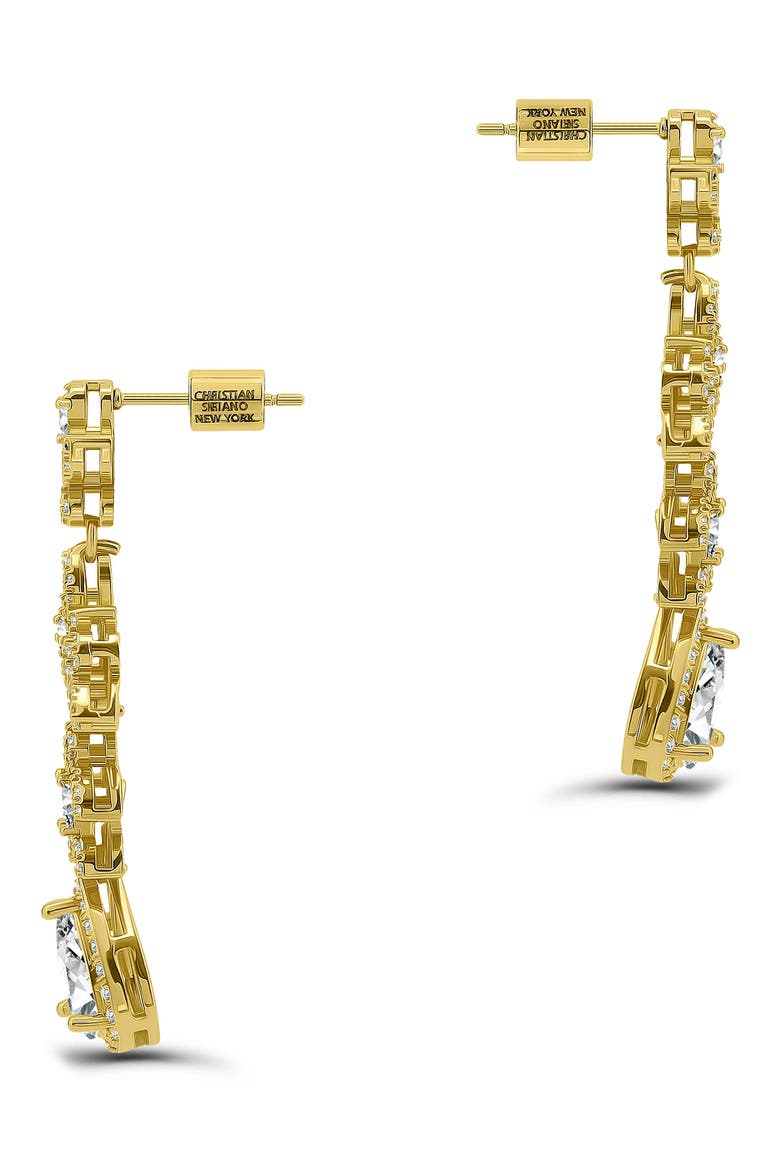 Pear Cubic Zirconia Drop Earrings, Alternate, color, GOLD