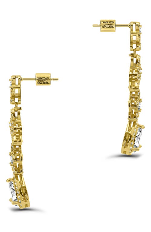 Christian Siriano Pear Cubic Zirconia Drop Earrings In Gold