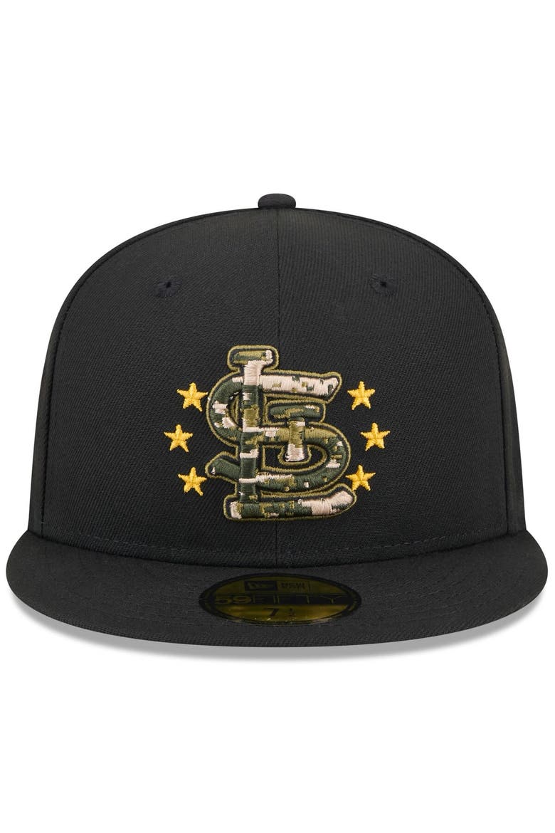 Men's New Era  Black St. Louis Cardinals 2024 Armed Forces Day On-Field 59FIFTY Fitted Hat, Alternate, color, Black
