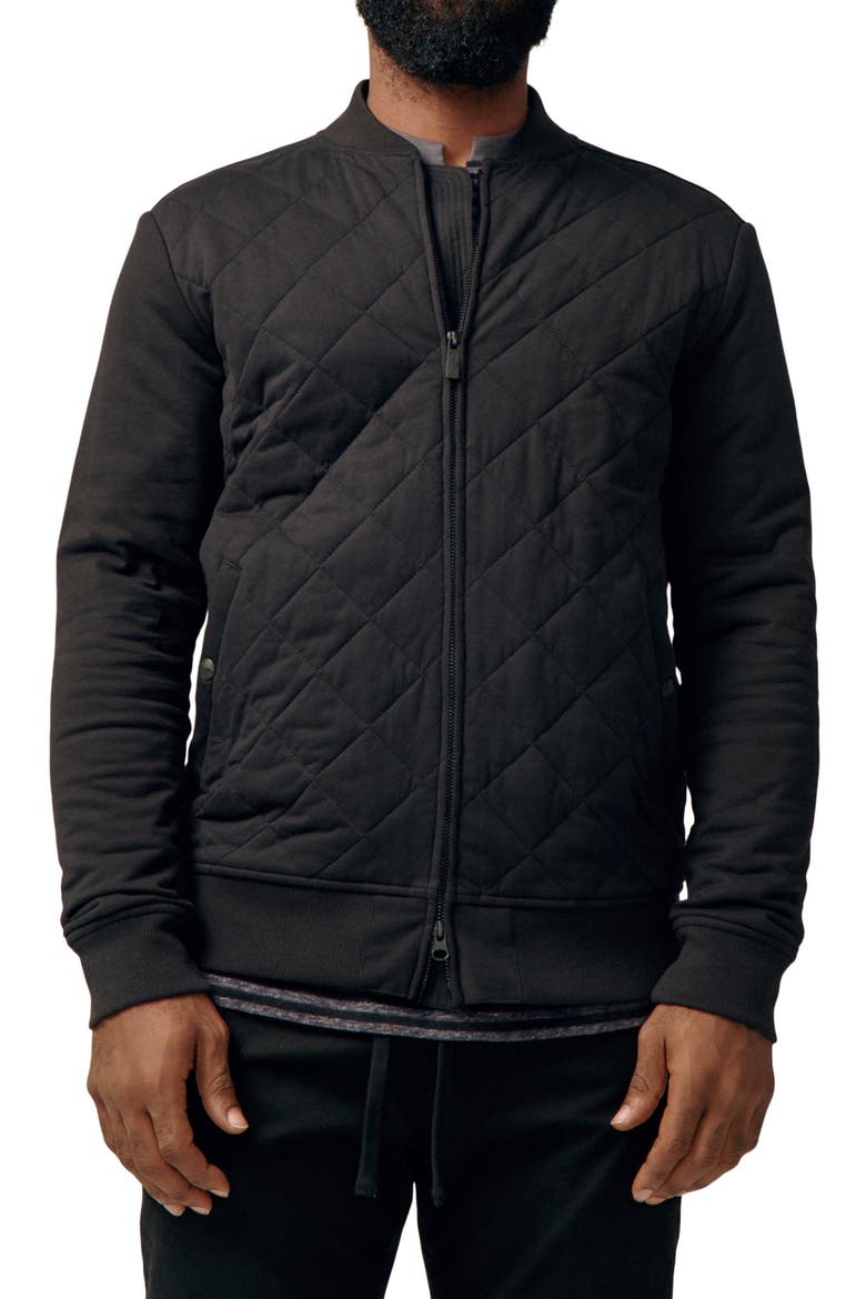 Mayfair Quilted Bomber Jacket, Main, color, BLACK