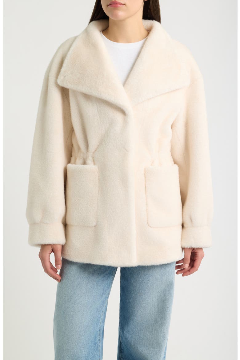 Faux Fur Short Coat, Main, color, WHITE