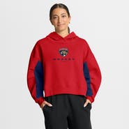 FANATICS Women's Fanatics Red Florida Panthers Back Check Boxy Hoodie