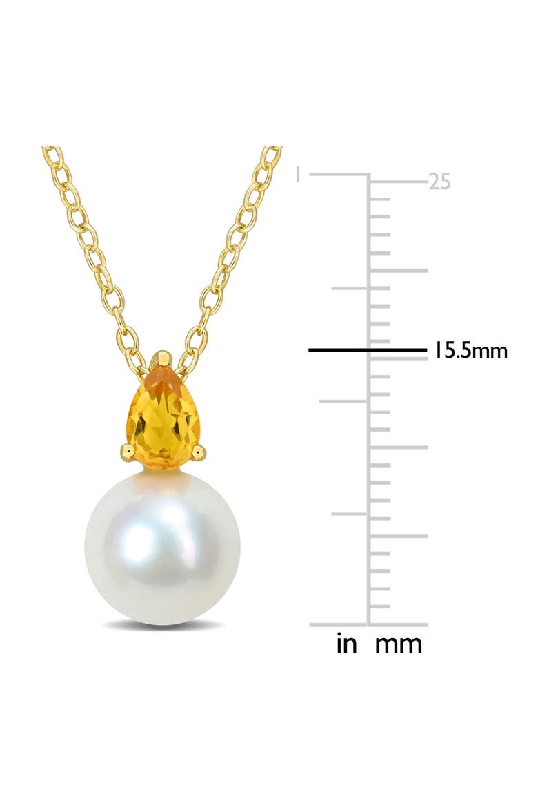 Citrine & Freshwater Pearl Pendant Necklace, Alternate, color, YELLOW