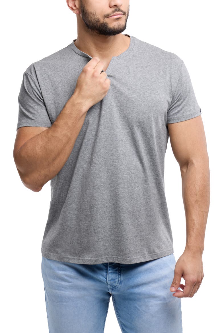 Split Neck T-Shirt, Alternate, color, CHARCOAL