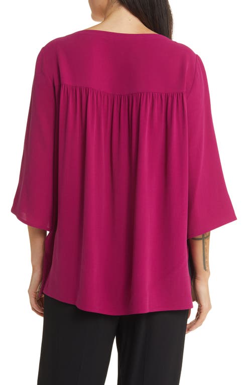 Eileen Fisher Ballet Neck Silk Top In Rhapsody