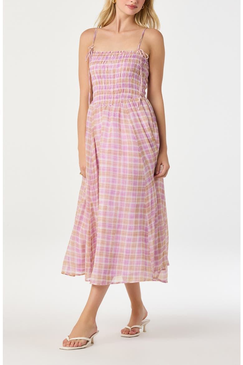 Lahela Plaid Sundress, Alternate, color, PINK PLAID