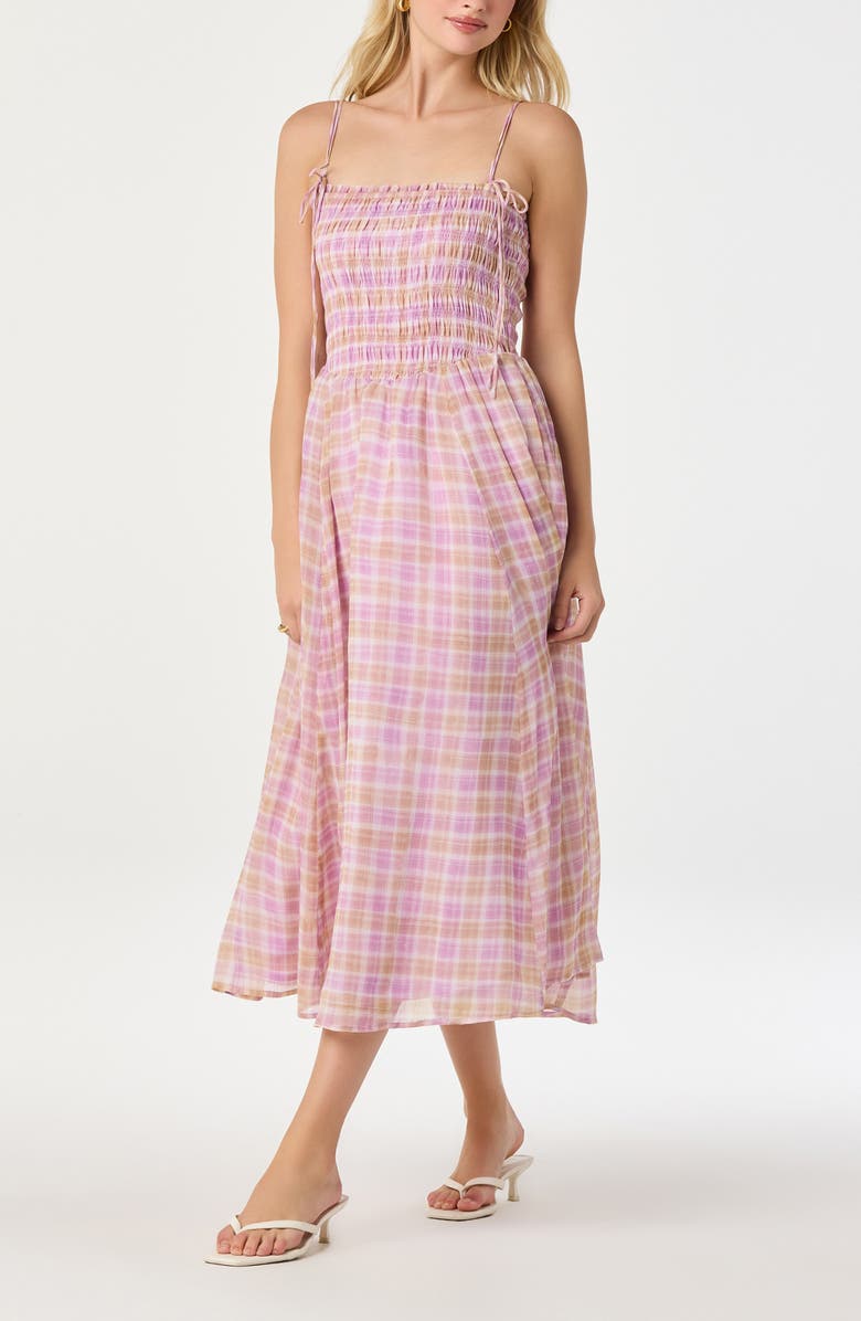 ASTR the Label Lahela Plaid Sundress, Alternate, color, Pink Plaid