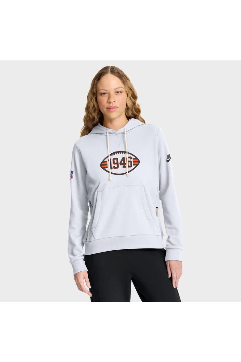 Women's Nike White Cleveland Browns Throwback Sideline Standard Issue Dri-FIT Hoodie, Main, color, White