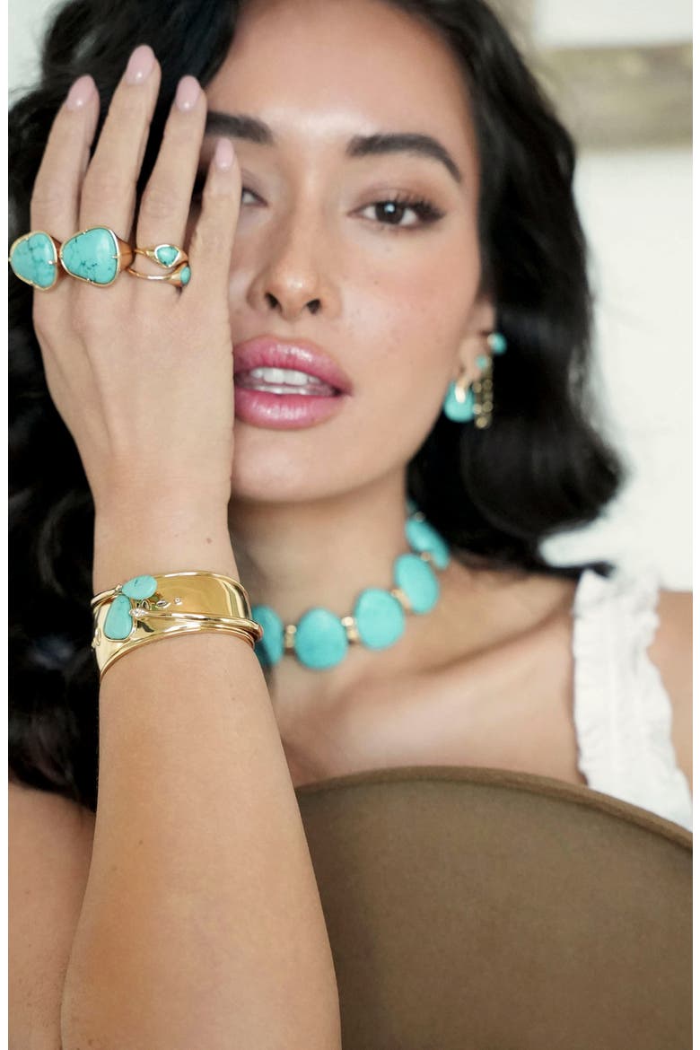 Set of 3 Reconstituted Turquoise Solstice Stacking Rings, Alternate, color, TURQUOISE