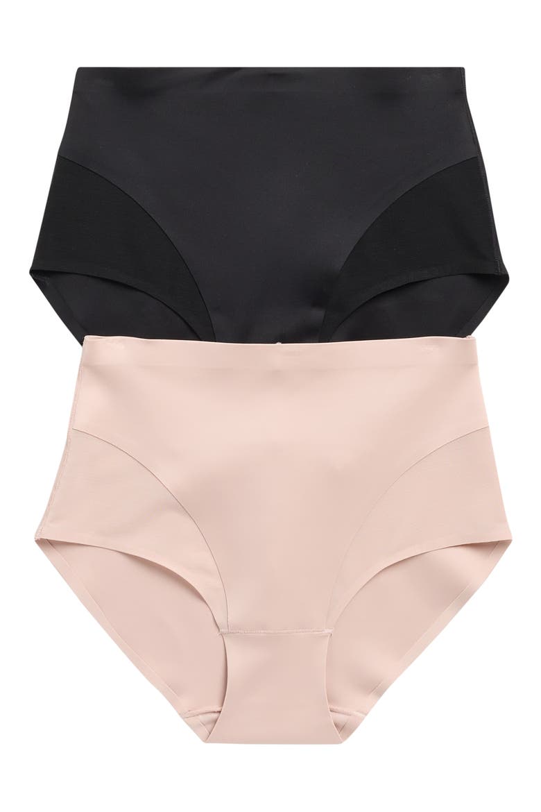 2-Pack High Waist Scuba Briefs, Main, color, ONDINE BLUSH/ BLACK