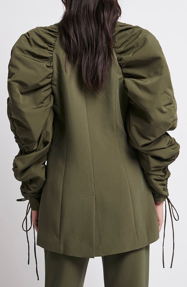 Aje Interlace Ruched Sleeve Blazer, Alternate, color, 