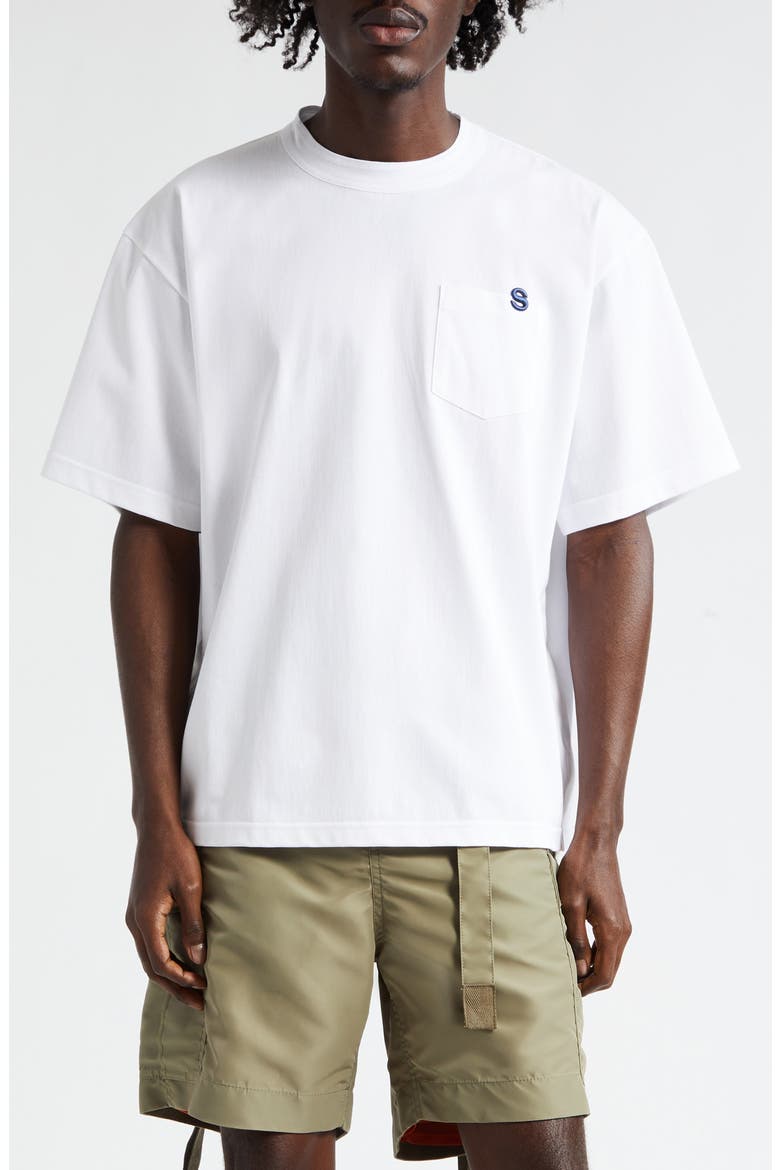 Embroidered Cotton Jersey T-Shirt, Main, color, WHITE