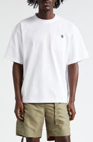 Sacai Embroidered Cotton Jersey T-Shirt