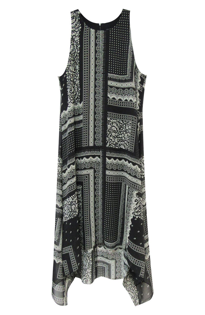 Karen Kane Printed Handkerchief Hem Dress, Alternate, color,
