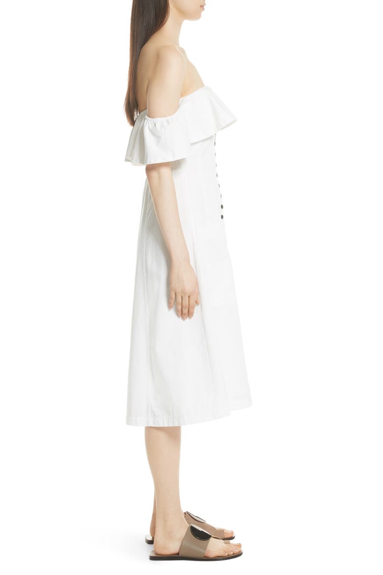 Aleksander Off the Shoulder Dress, Alternate, color, WHITE