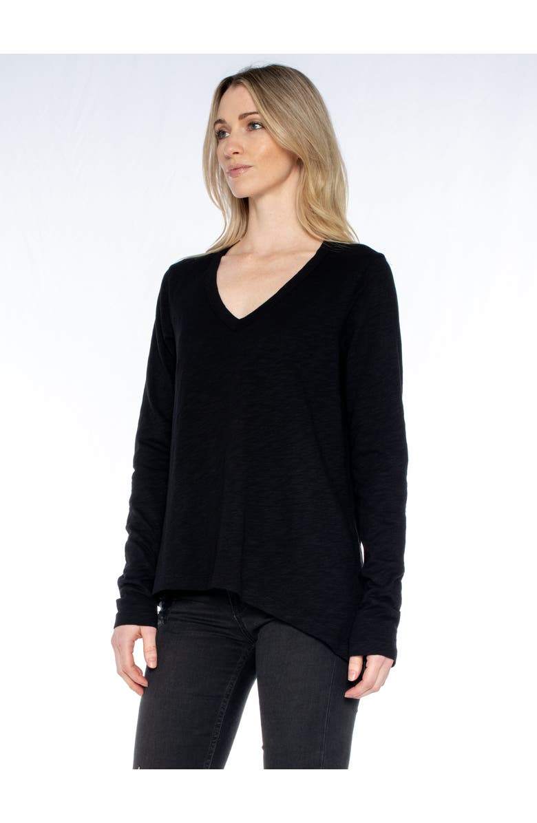 WILT Clothing Sexy Deep V Double Slant Hem Tee, Alternate, color, Clover