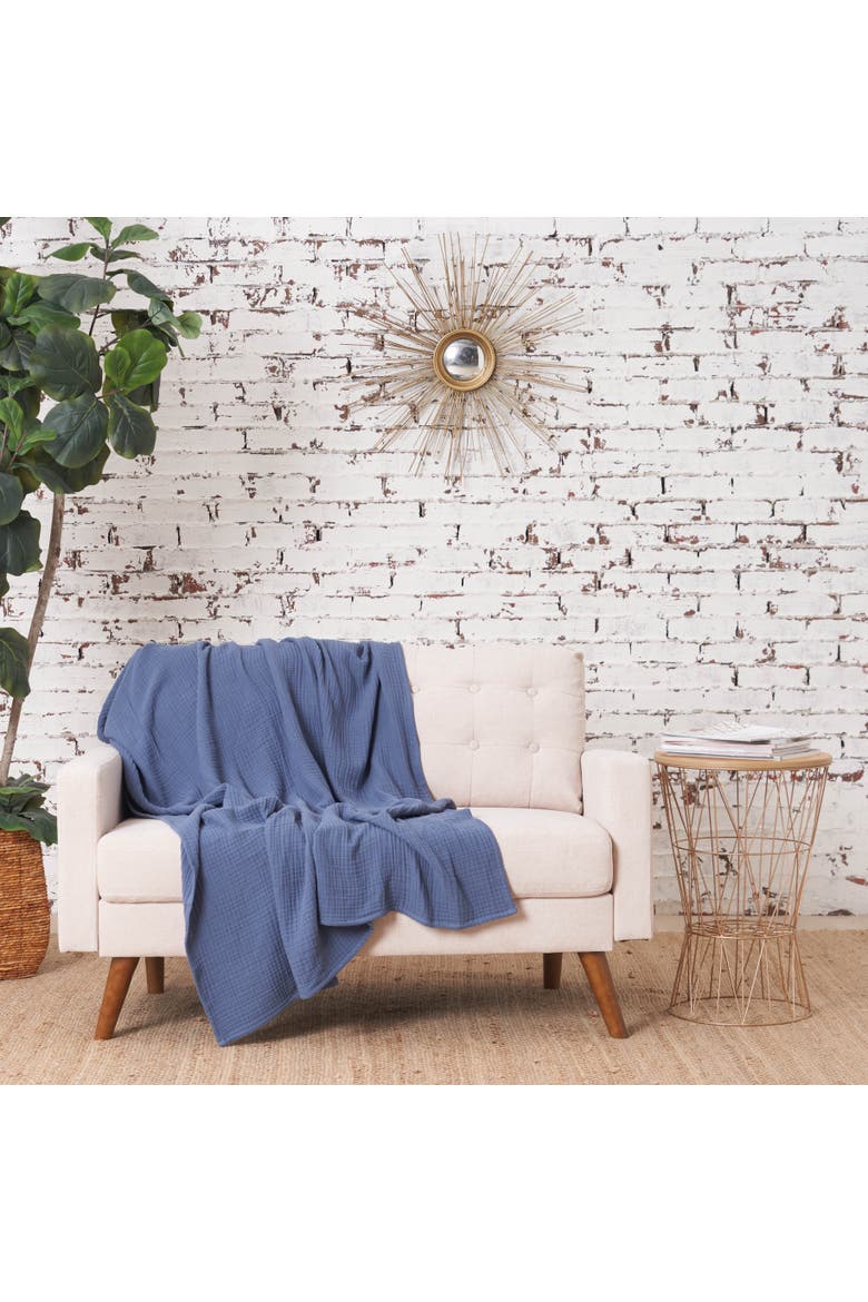 Ryker Vintage Indigo Throw Blanket, Alternate, color, Blue