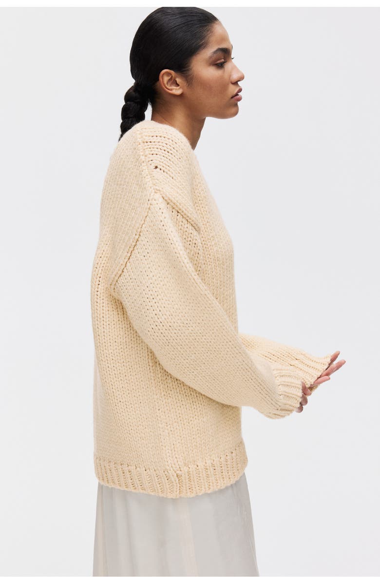 H&M Knitted V-neck Jumper, Alternate, color, Butter Yellow