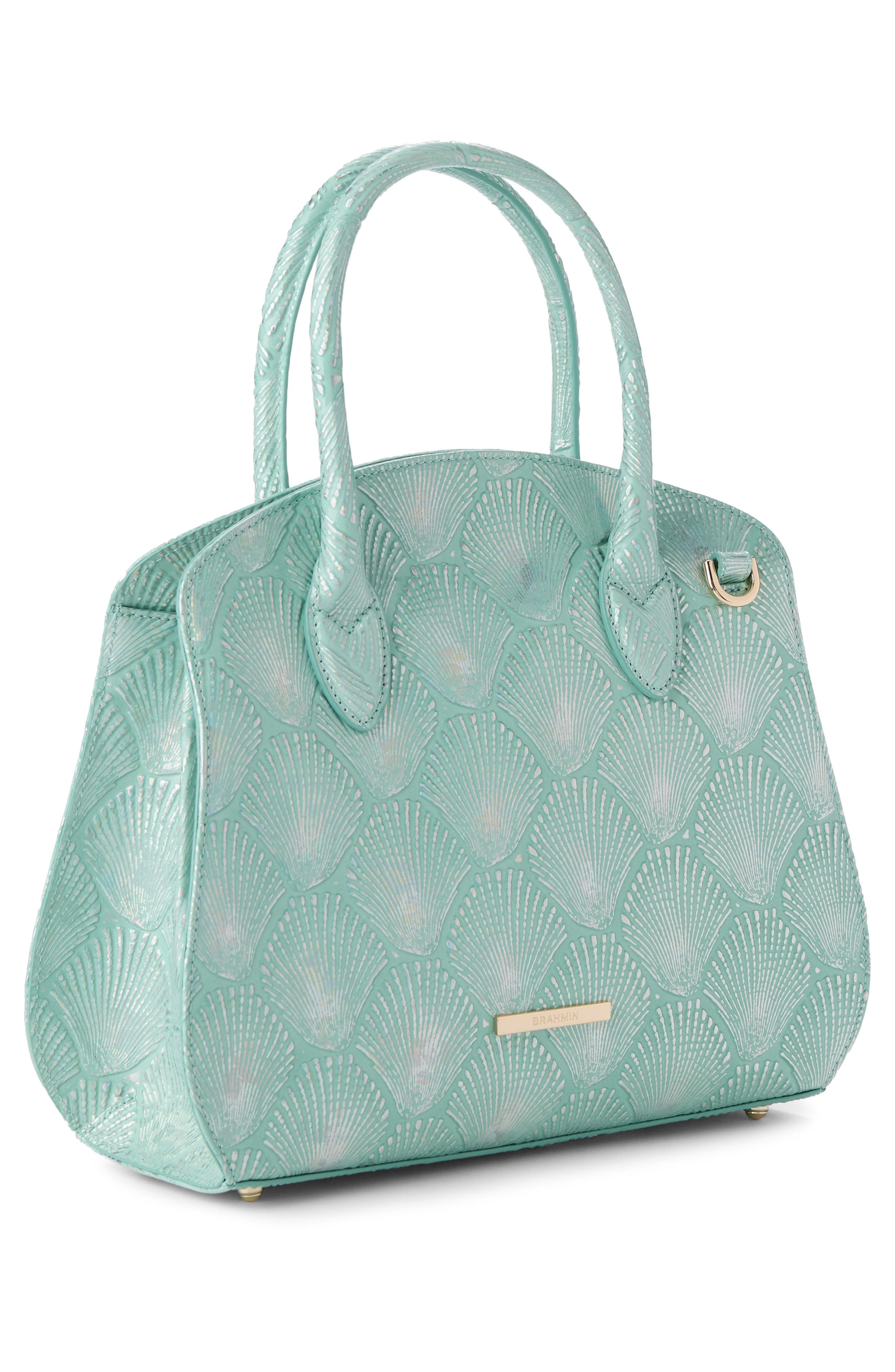 Brahmin Rosetta Embossed Leather Satchel, Alternate, color, 
