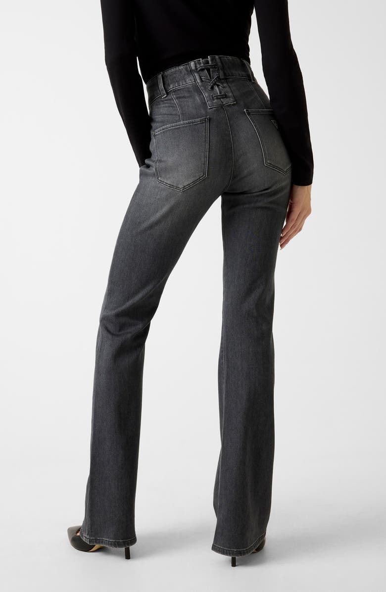 GUESS Sexy Corset Flare Jeans, Alternate, color, Dark Grey