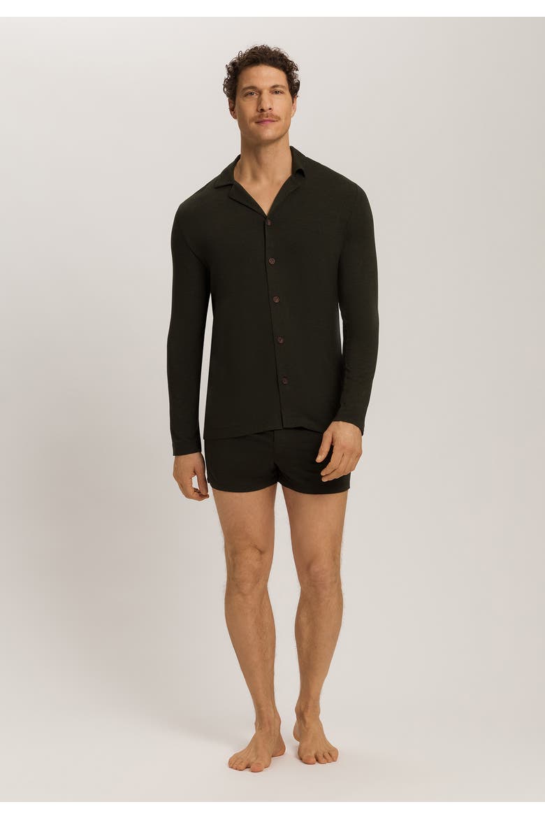 Casuals Single Jersey Boxers With Button Fly, Alternate, color, Earthy Ink Melange