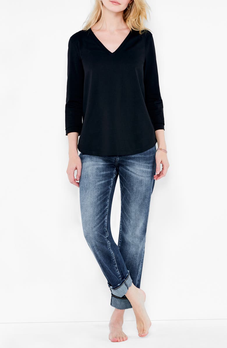 NZT by NIC+ZOE Rolled V-Neck T-Shirt, Alternate, color,