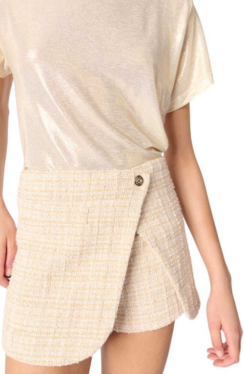 Shop Maje Layered Tweed Skort In Beige