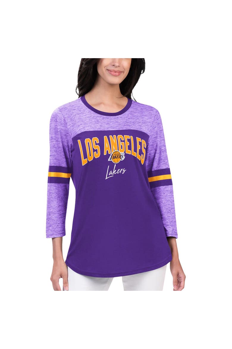 Women's G-III 4Her by Carl Banks Purple Los Angeles Lakers Play the Game 3/4-Sleeve T-Shirt, Main, color, Purple