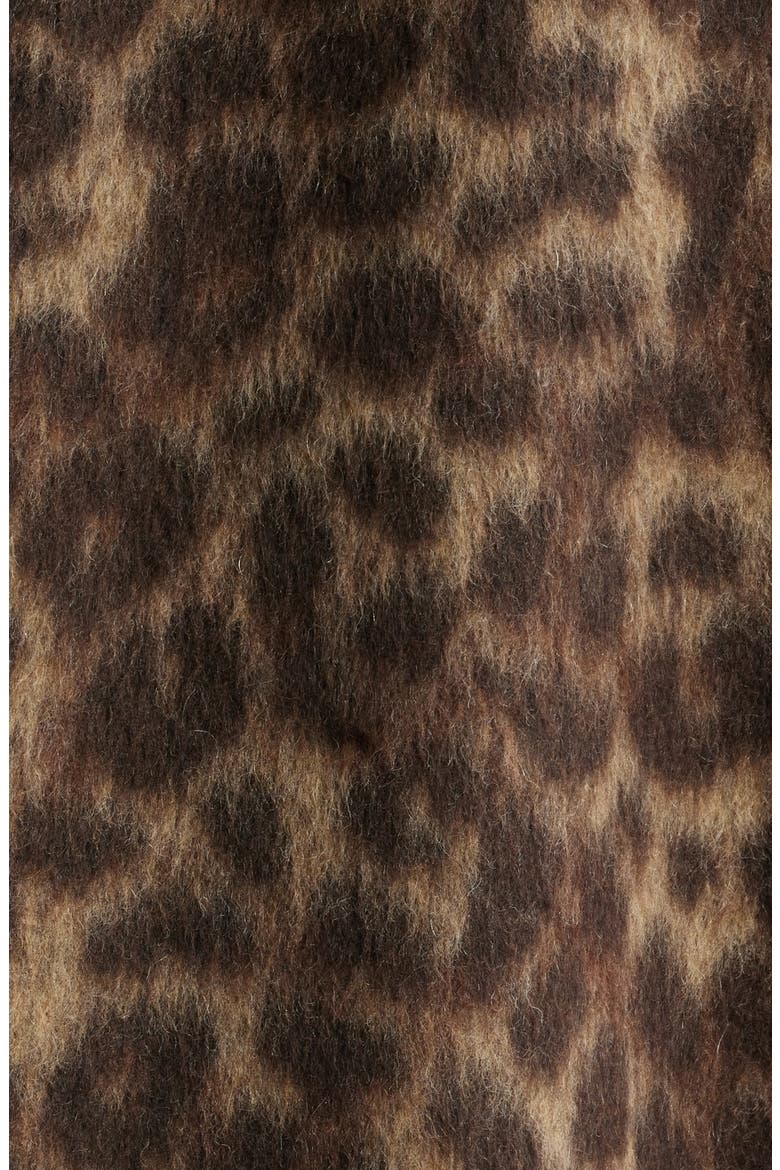 Single Breasted Leopard Print Trench Coat, Alternate, color, BRUSHED LEOPARD
