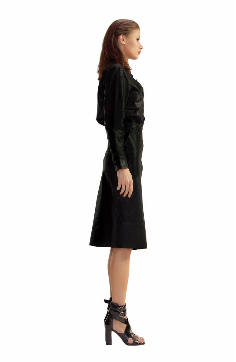 Cynthia Rowley Leather Button Up Shirt, Alternate, color,