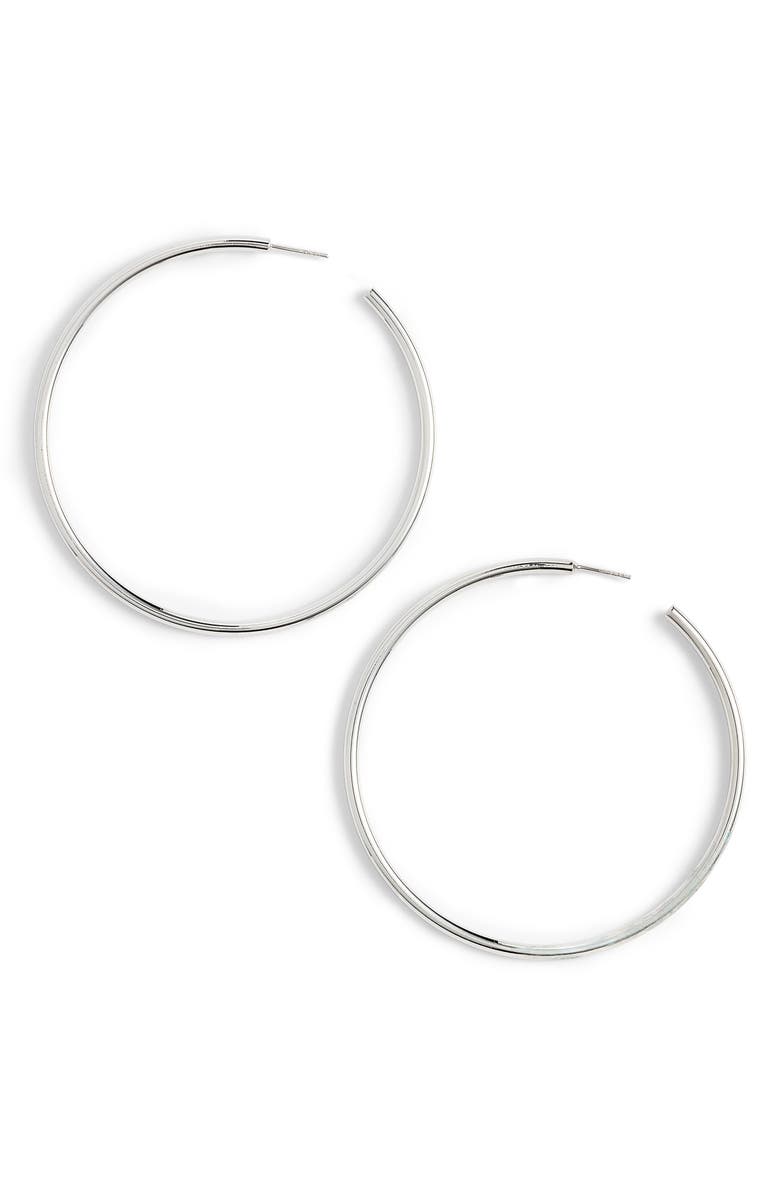 Argento Vivo Sterling Silver Argento Vivo Large Hoop Earrings, Main, color, 