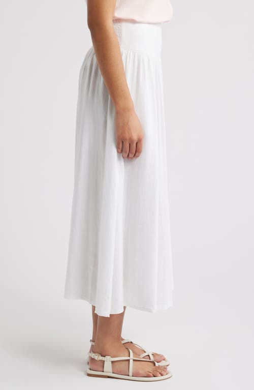 Caslon Linen Midi Skirt In White