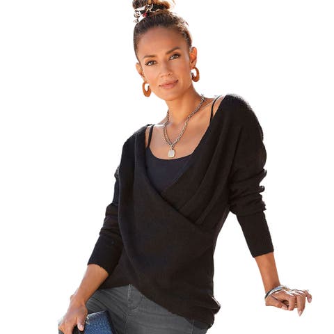 V-Neck Crossover Sweater