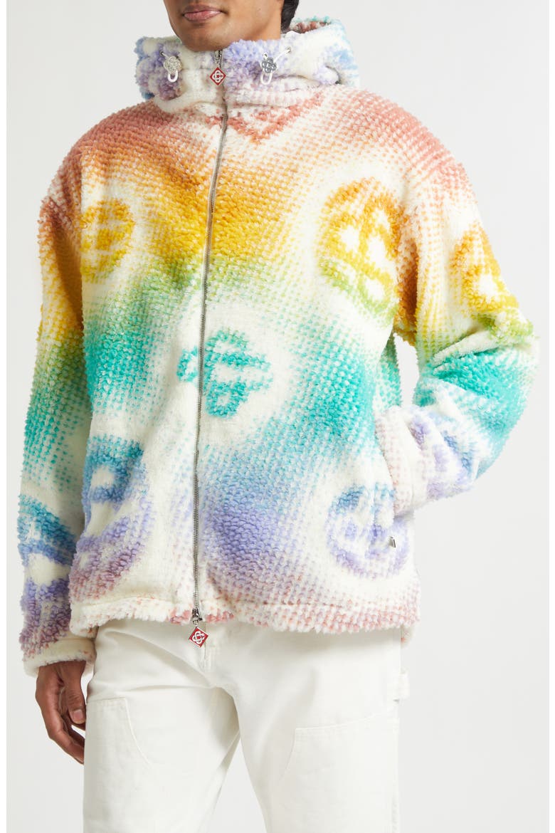 Halftone Monogram Fleece Jacket, Alternate, color, HALFTONE MONOGRAM
