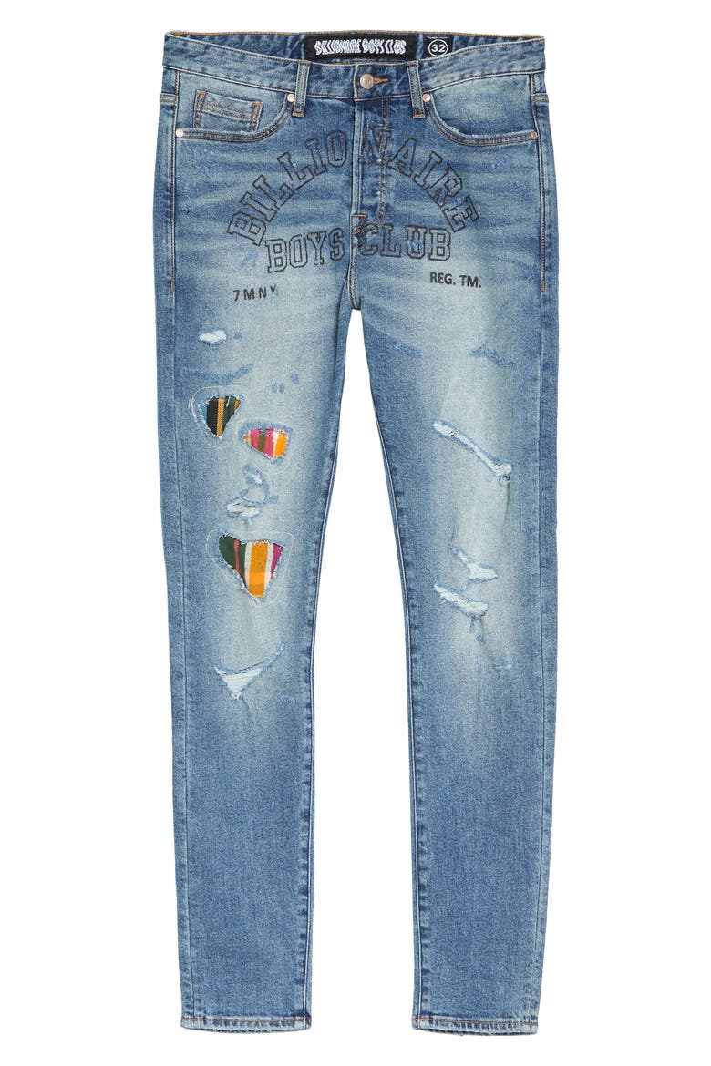Moon Trail Rip & Repair Stretch Jeans, Alternate, color, ASTRA