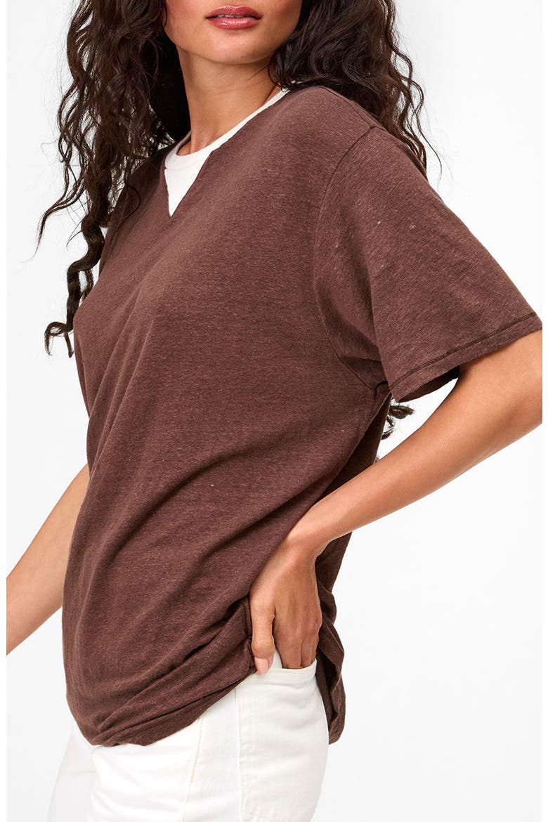 Original Linen V-Stitch T-Shirt, Alternate, color, MOCHA