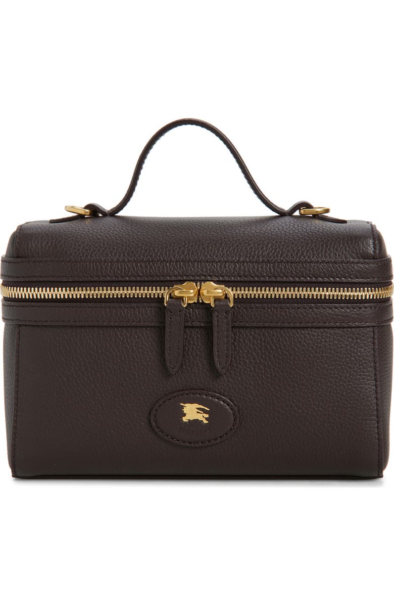 Burberry Bloomsbury Leather Vanity Bag, Main, color, Peat/ Sand