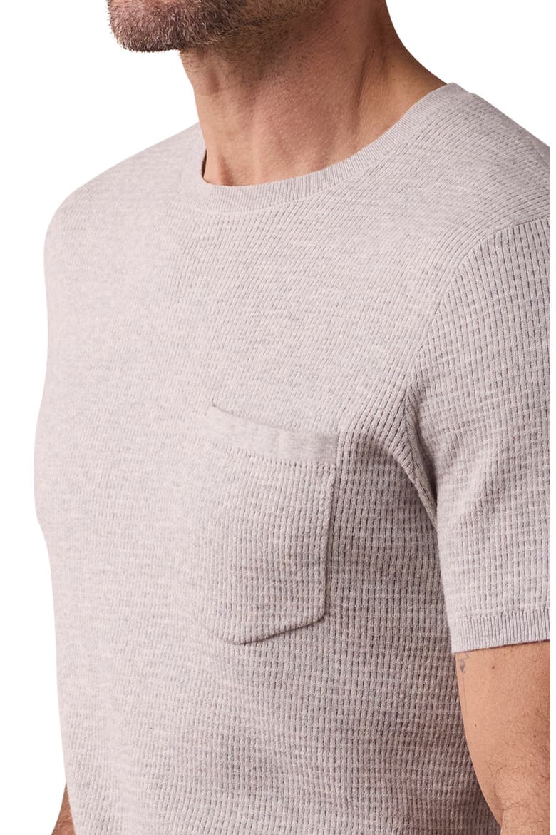 Waffle Stitch Short Sleeve Sweater, Alternate, color, STONE