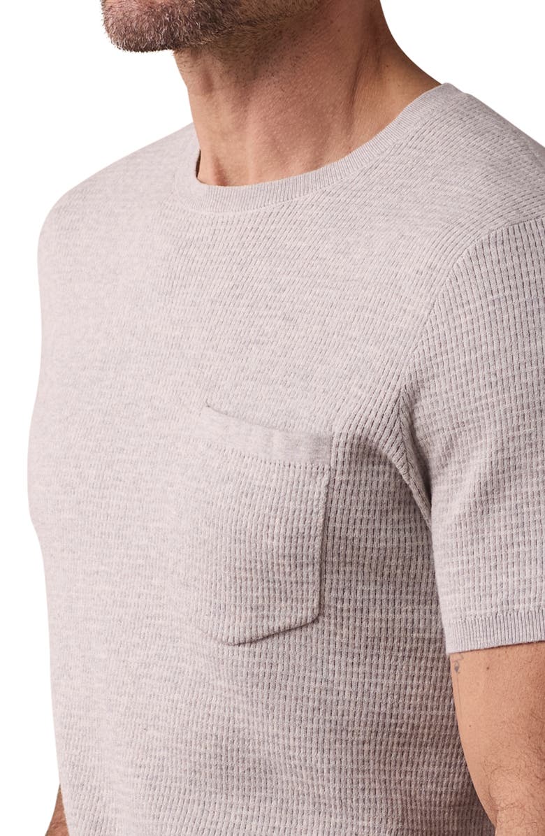 The Normal Brand Waffle Stitch Short Sleeve Sweater, Alternate, color, Stone