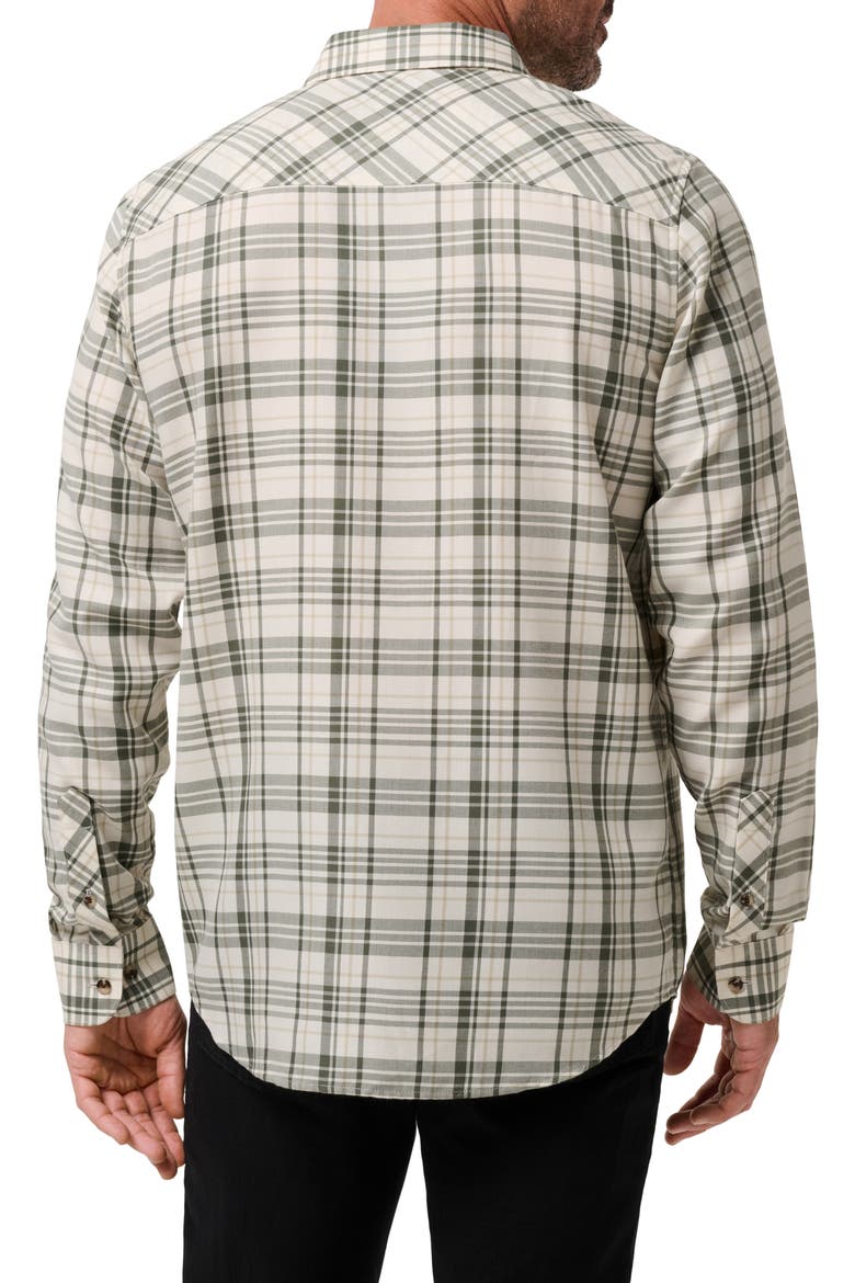 Cloud Plaid Flannel Button-Up Shirt, Alternate, color, BIRCH
