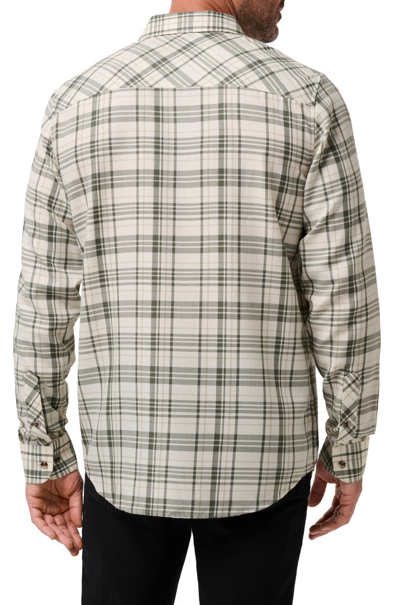 TravisMathew Cloud Plaid Flannel Button-Up Shirt, Alternate, color, Birch