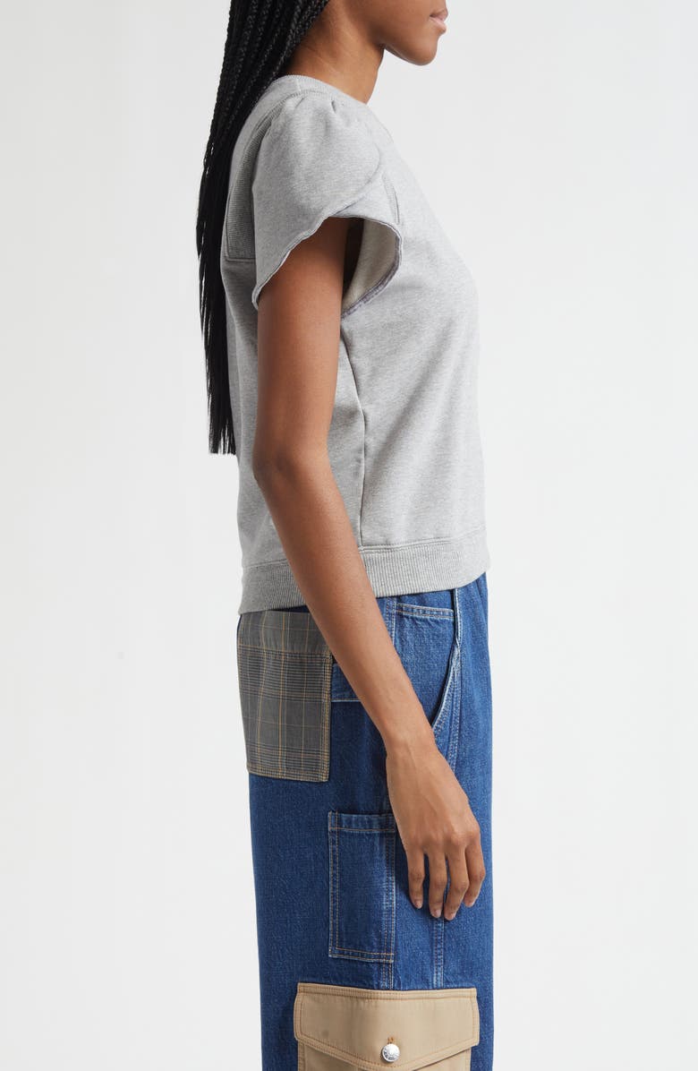 3.1 Phillip Lim Tulip Sleeve French Terry Sweatshirt, Alternate, color, Grey Melange