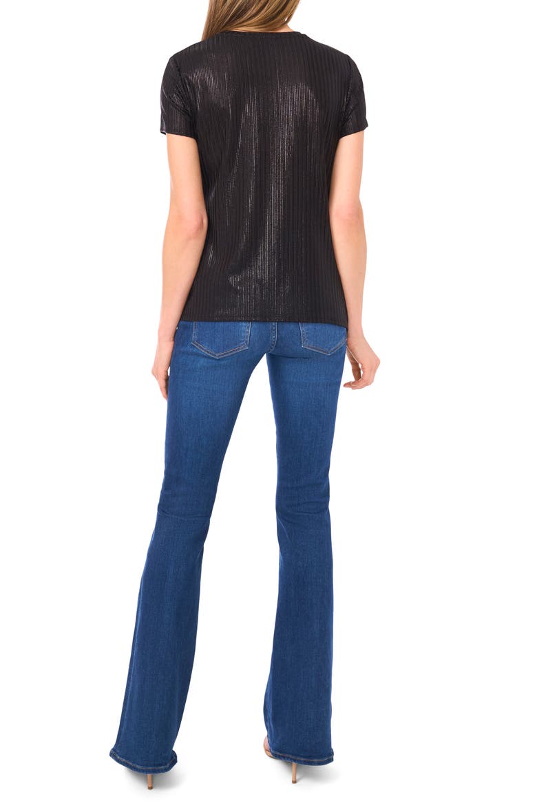 Piper Metallic Knit Top, Alternate, color, RICH BLACK