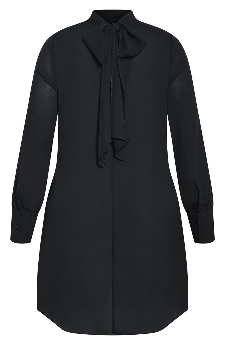 City Chic Bow Tunic Top, Alternate, color, Black